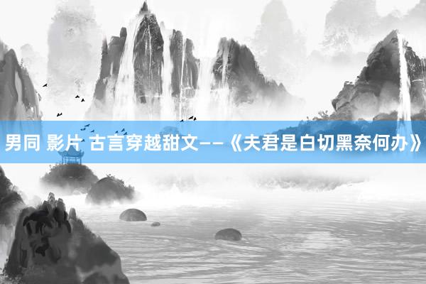 男同 影片 古言穿越甜文——《夫君是白切黑奈何办》