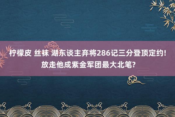 柠檬皮 丝袜 湖东谈主弃将286记三分登顶定约! 放走他成紫金军团最大北笔?