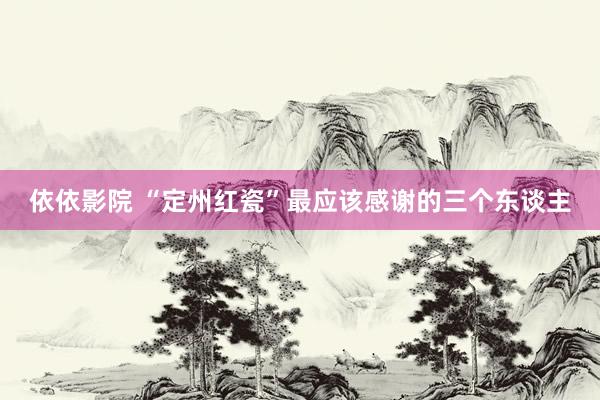 依依影院 “定州红瓷”最应该感谢的三个东谈主